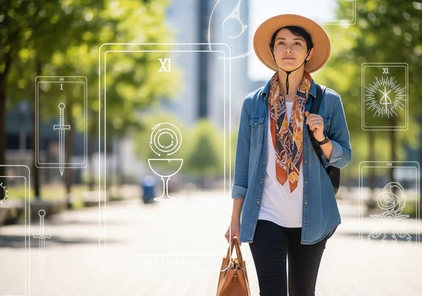 A person calmly living their day, embodying tarot wisdom.