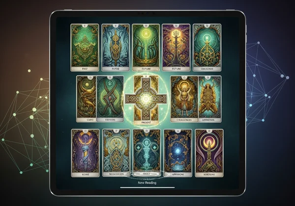 Digital tarot card reading generator interface
