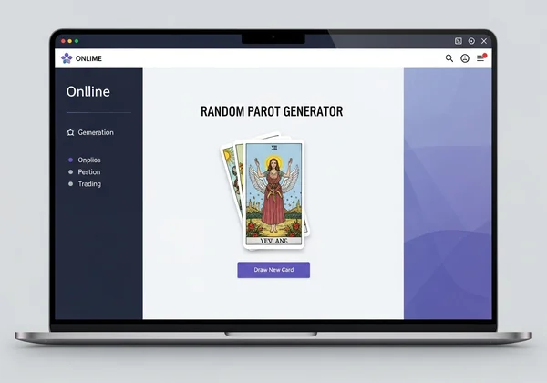 Online random tarot card generator interface
