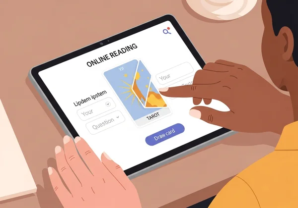 User interacting with a tarot reading tool