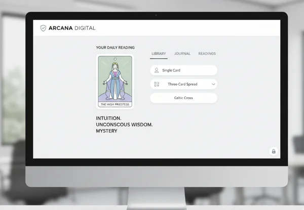 Clean interface showing trusted digital tarot