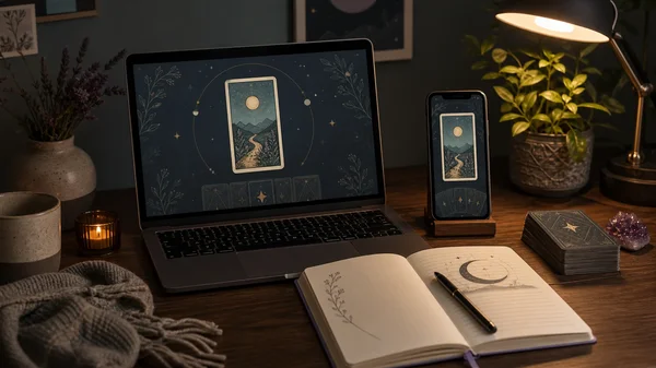 Online tarot deck for daily reflection
