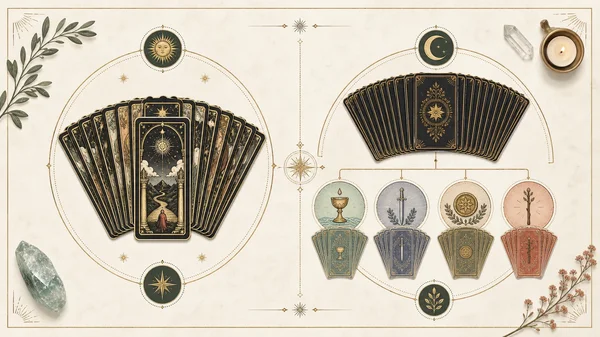 Visual map of a 78-card tarot deck