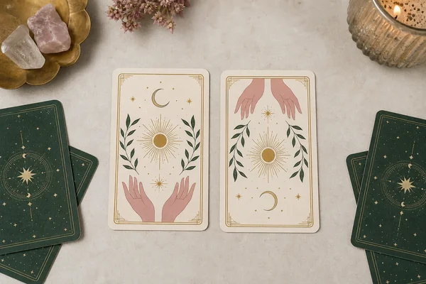 Tarot cards upright and reversed
