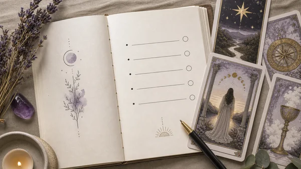 Reflective notes after tarot cards