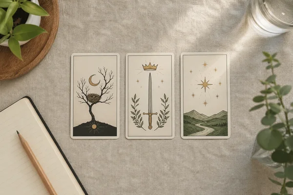 Simple three card tarot spread