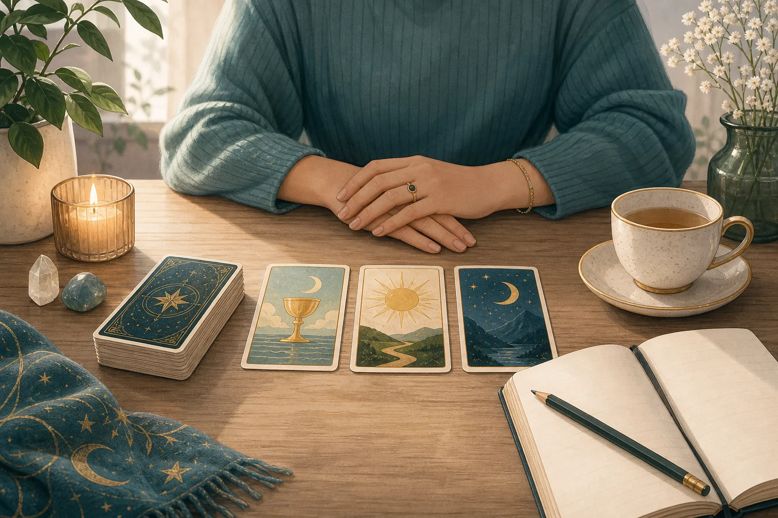 Beginner tarot pull setup