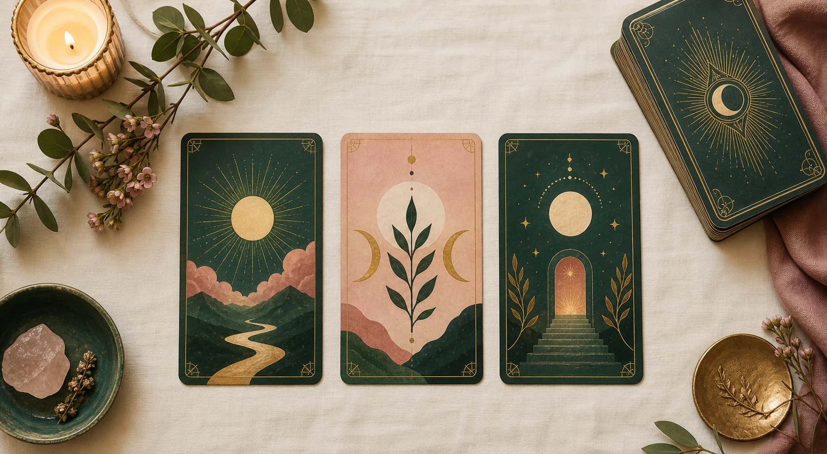 Three card tarot layout